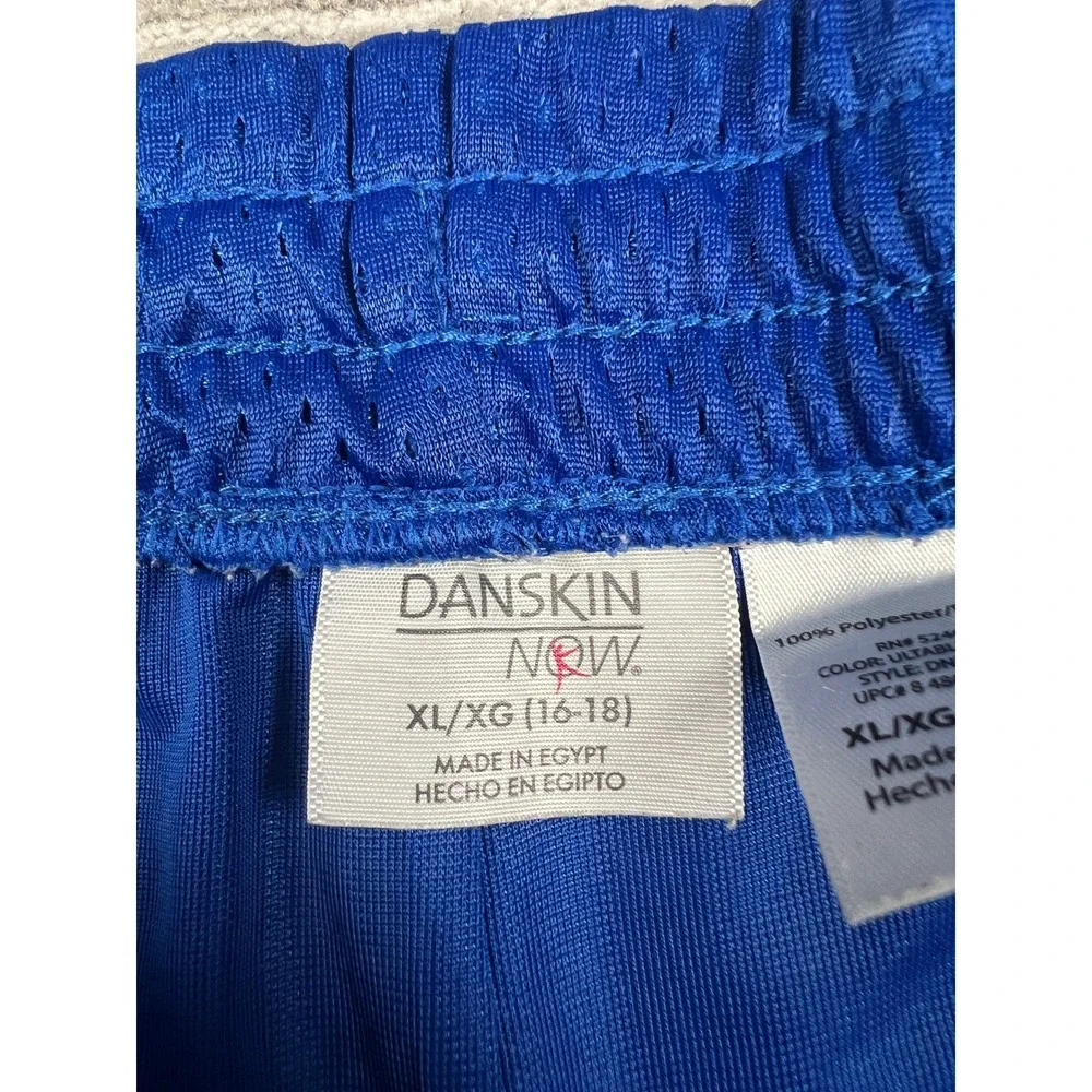 Danskin Now Shorts Womens XL Blue Neon Yellow Mesh Athletic Dolphin DNL25205